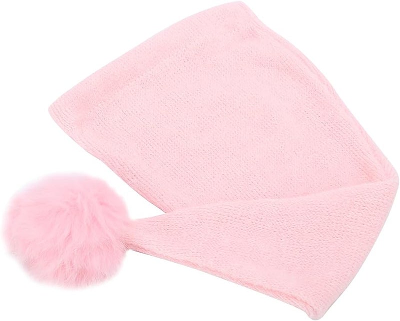 Roseate Baby Knitted Hat With Long Tail Pompom Newborn Photo Prop 0 1 Month - Image 3